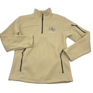 Campus Heritage Mens Georgia Tech Yellow Jackets 1/4 Zip Fleece Pullover Sz S